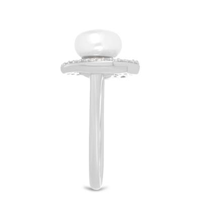 BUY WHITE FRESHWATER PEARL GEMSTONE RING IN 925 SILVER